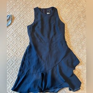 NWT banana republic navy ruffle dress PETITE size 6